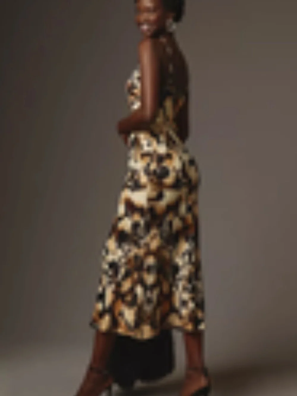 Anthropologie Conditions Apply High-Neck Midi Slip Dress Large - Picture 2 of 9